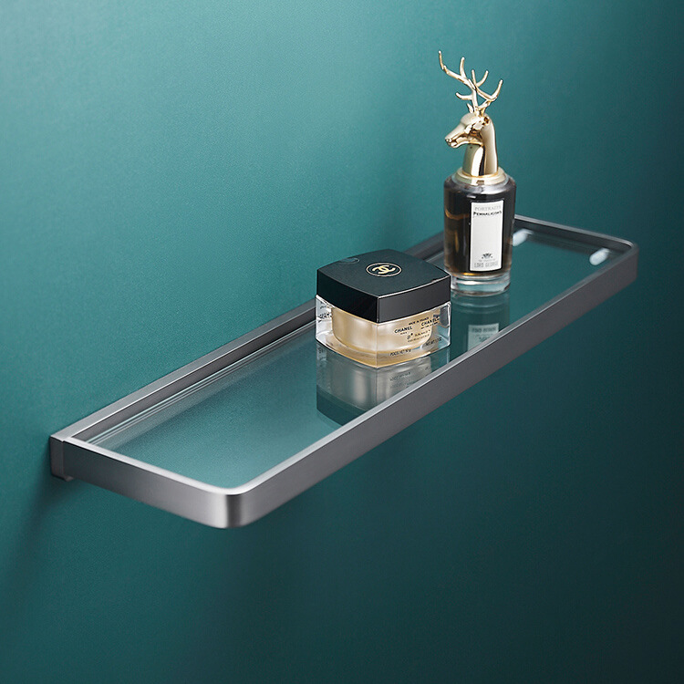 德国轻奢全铜浴室置物架酒店卫生间洗漱台镜前托盘架化妆品隔板架