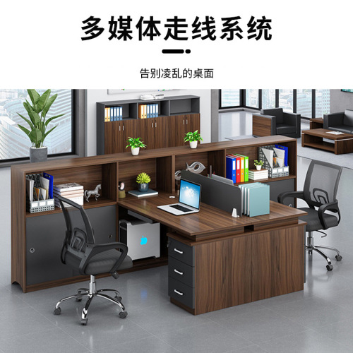 Office furniture set with large storage, financial office desk cabinet, manager's desk, workstation, staff computer desk