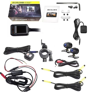 Motosiklet Kamerası HD 720P Su Keçirməyən İkili Qeyd Sürüş Qeydedicisi