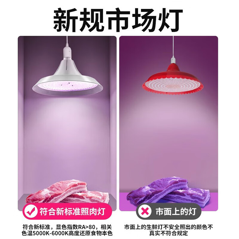 新しい国家標準フルスペクトル LED 生鮮食品市場特別な豚肉冷蔵生肉 e27 ネジ口白色光省エネ照明|undefined