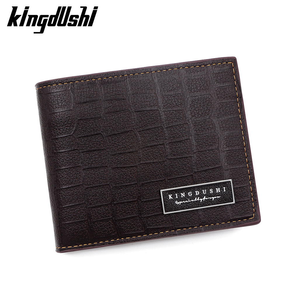 Cartera de hombre coreana con patrón de piedra corta con bisagra TPU, bolso de tres plegados, bolso de cambio de tarjeta múltiple, bolso de identificación, bolso de hombre