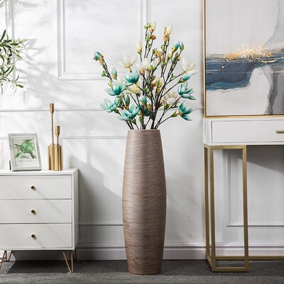 花瓶摆件落地复古大花瓶客厅陶瓷干花装饰插花电视柜创意摆设花器|ms