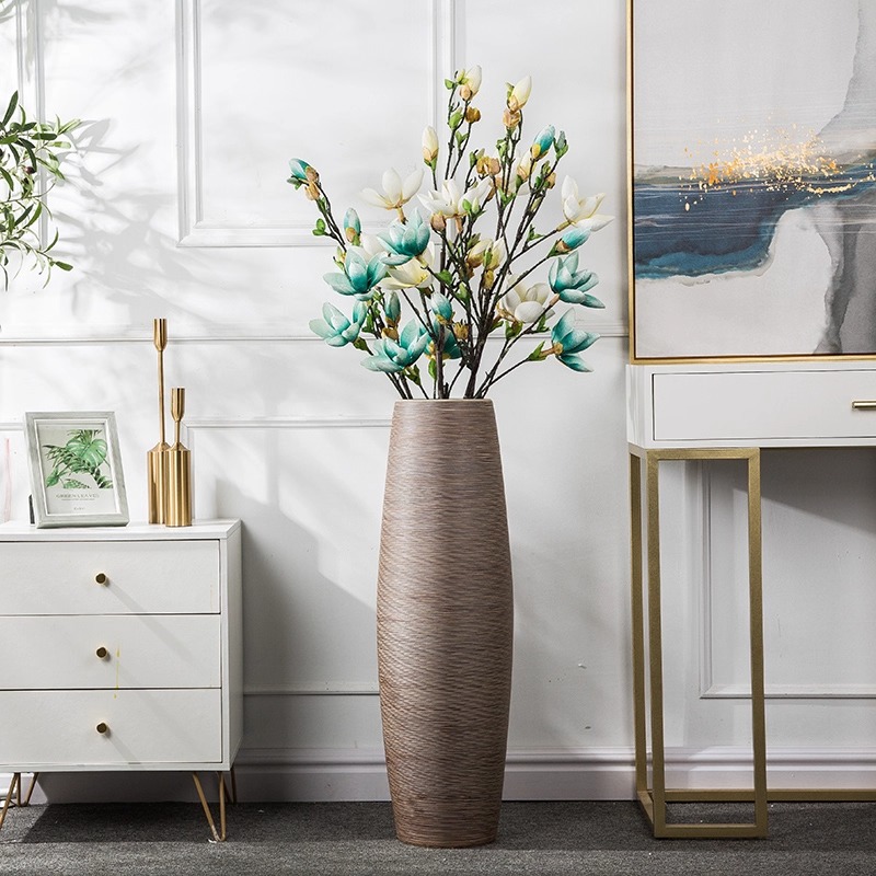 花瓶摆件落地复古大花瓶客厅陶瓷干花装饰插花电视柜创意摆设花器|ms