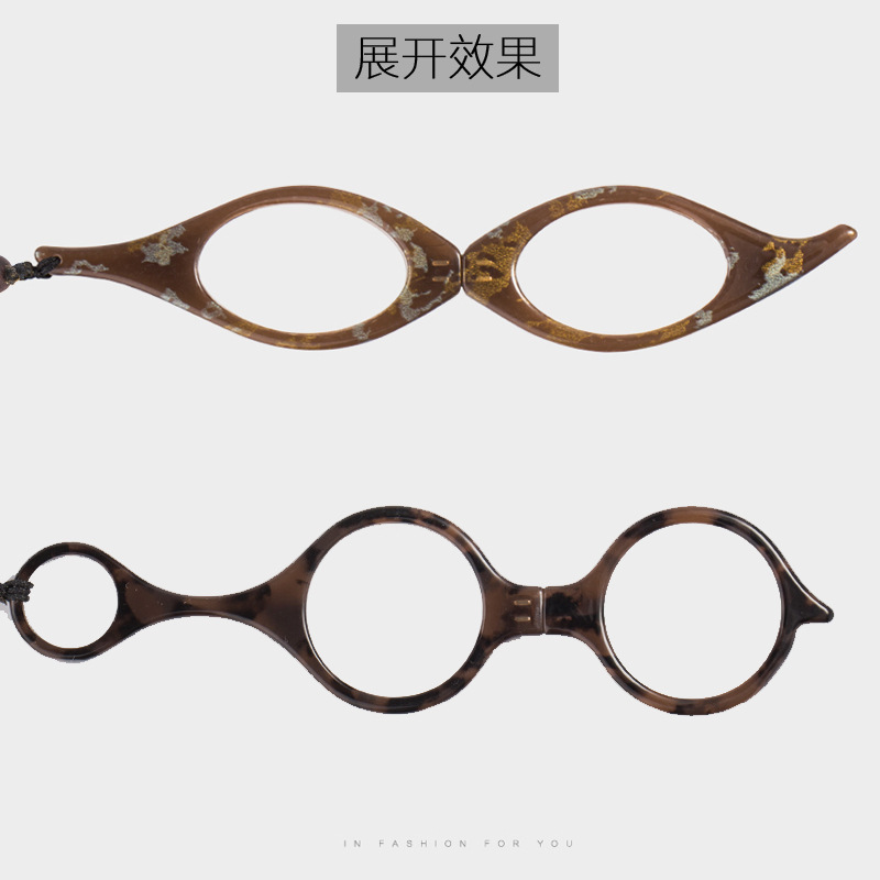 新型の首掛け式の老眼鏡の女性のネックレスのアクセサリの男性の折り畳みの老眼鏡の露店の軽い携帯の老人の鏡