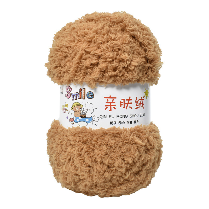Color cálido hilo de Cachemira agradable a la piel hilo de lana de coral Toalla de lana de terciopelo largo hilo poke bordado coral bola de lana de terciopelo al por mayor