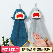 批发厨房卫生间可挂擦手布卡通挂式擦手毛巾日本珊瑚绒吸水擦手巾