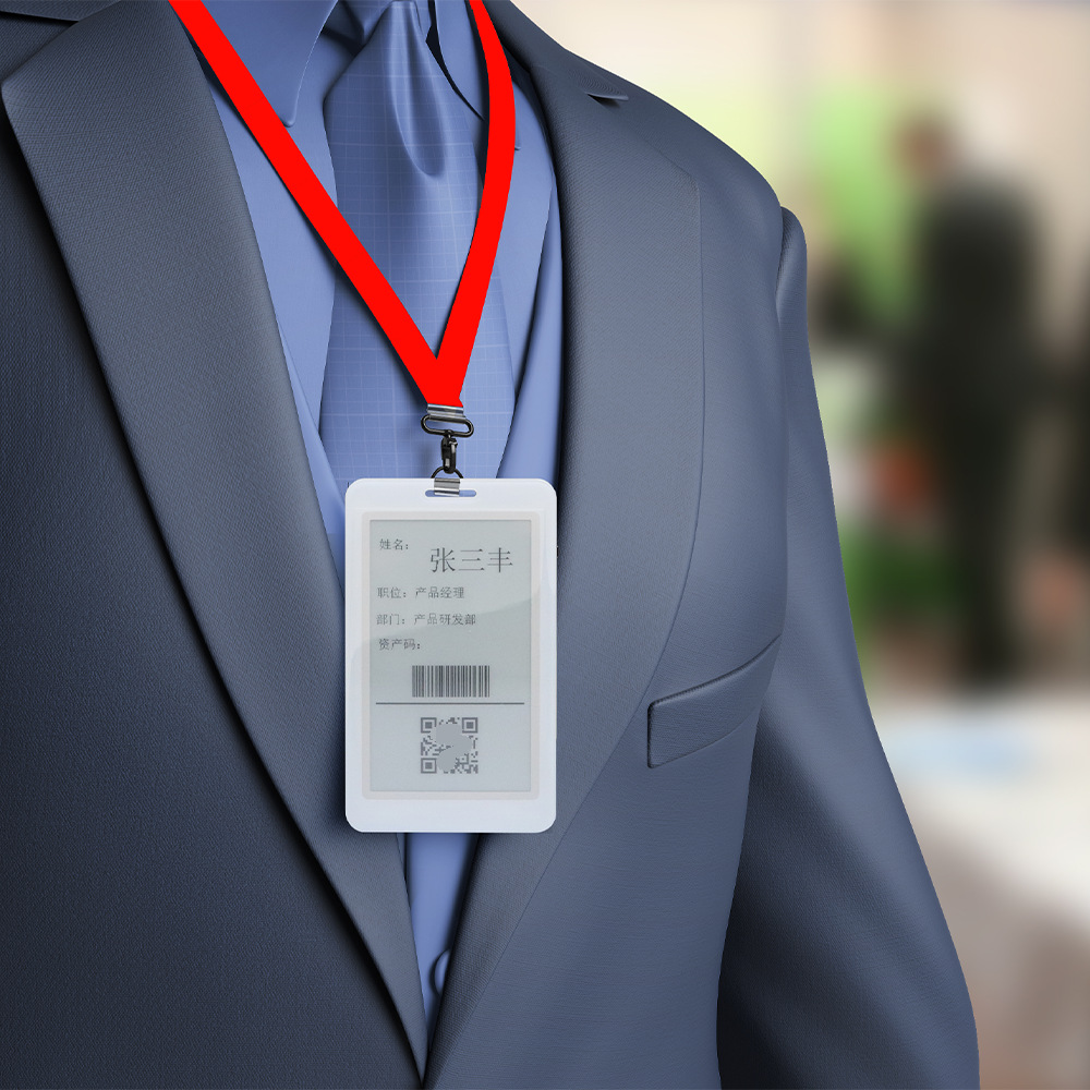 3,7 pulgadas electrónica permiso de trabajo pantalla de tinta botón inteligente Flip estudiante Tarjeta de Identificación Bluetooth etiqueta recargable