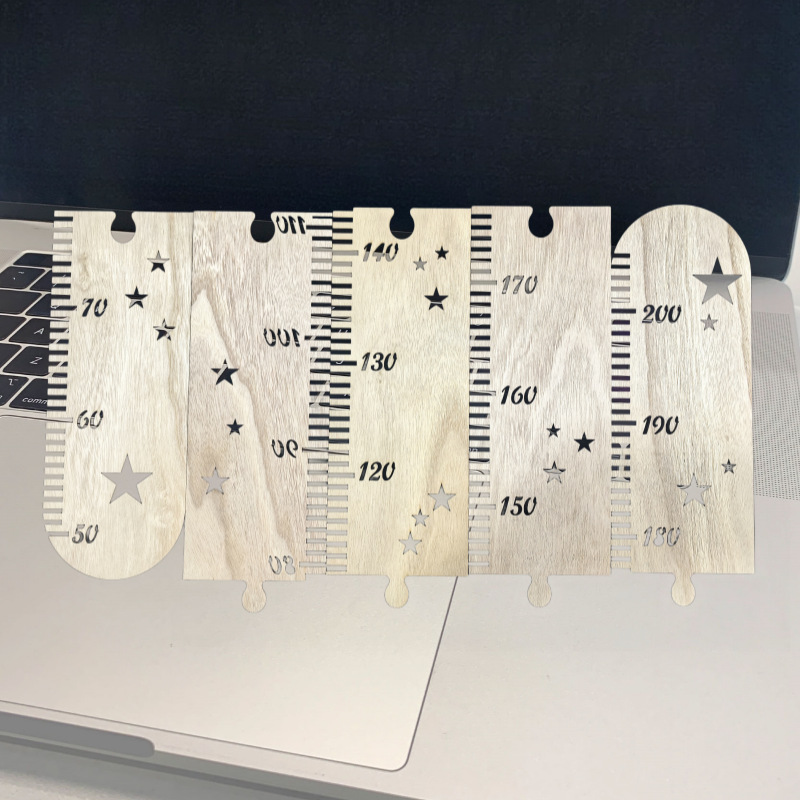 Hogar transfronterizo Regla de altura de madera nórdica decoración de la habitación de los niños Regla de medición de madera Altura DE LOS NIÑOS Medidor de altura interior