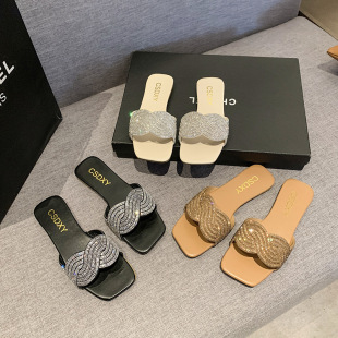 �n��l�yһ����ƽ����ЬŮ Flat Slippers ���^һ�_�žӼ���Ь