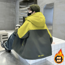 男童秋装夹棉加厚外套2025新款秋季中大儿童男孩秋冬款冲锋衣款潮