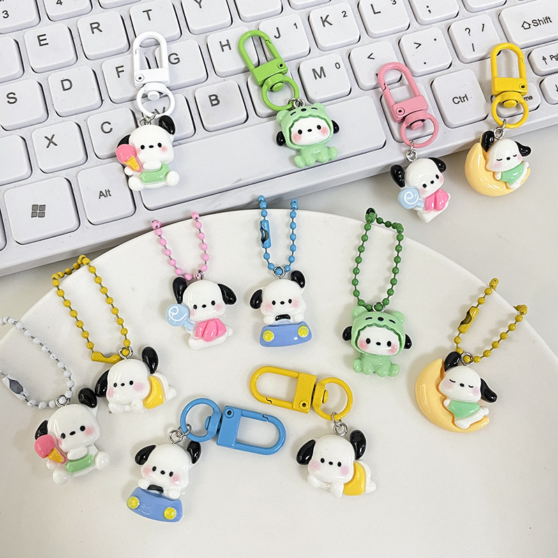 漫画かわいい犬キーホルダーペンダントキーホルダー甘い女の子親友ギフトスクールバッグペンダントアクセサリージュエリー|undefined