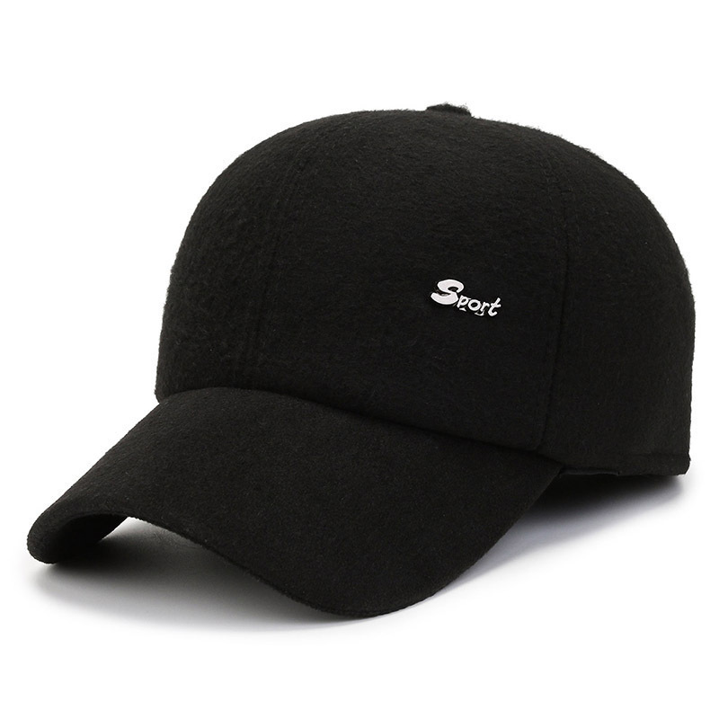 Sombreras de béisbol casuales de mediana edad hombre invierno papá abuelo al aire libre protección de oídos gorra de lengua de pato gorra de algodón grueso