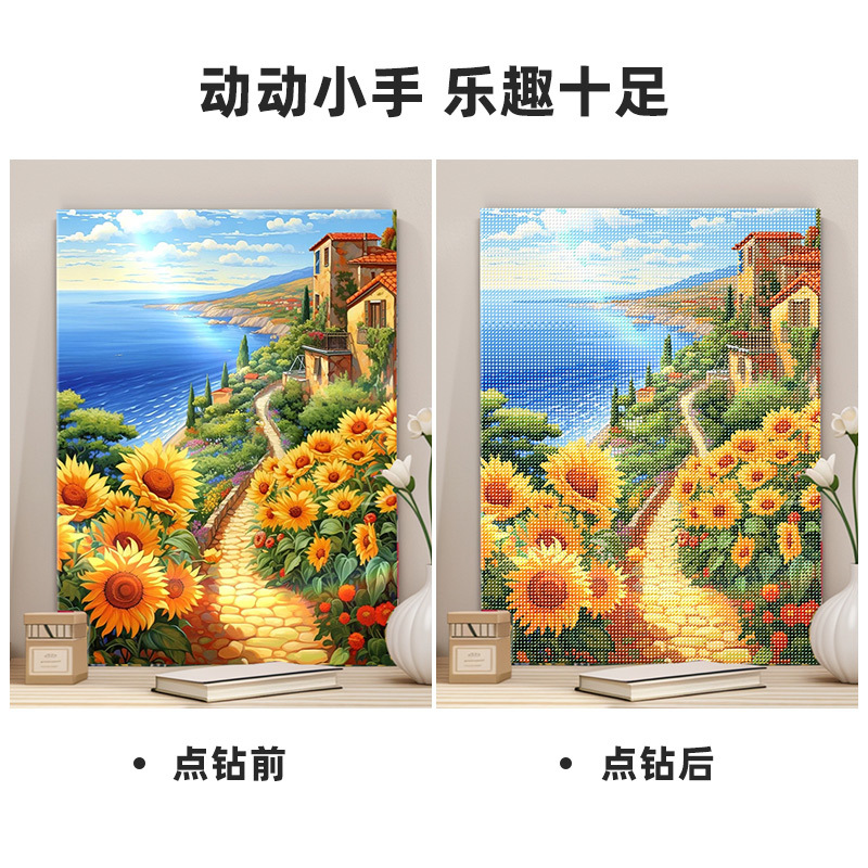 40*50 nueva serie de paisajes de animación transfronteriza pintura de diamantes niños adultos hechos a mano DIY con marco de pintura de diamantes en stock