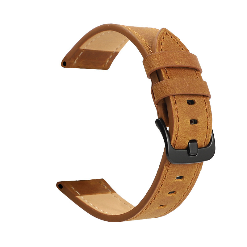 Apple iwatchsS10 Samsung Huawei GT45 Xiaomi 8/9pro クレイジーホースパターンつや消しレザーピンバックルウォッチに適しています。|undefined