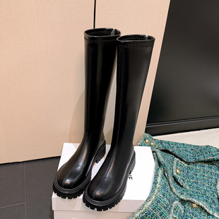 Long Boots for Women 2024 Autumn and Winter New Style Fleece-Lined over the Knee for Small People to Increase Height and Slim Boots Knight Boots for Women