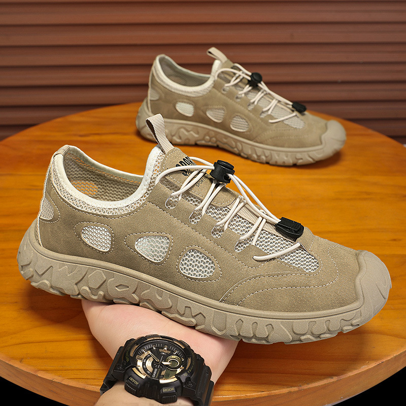 Zapatos masculinos de verano nuevos zapatos de malla hueca transpirable zapatos de trabajo masculinos antideslizantes y resistentes al desgaste zapatos deportivos casuales zapatos de papá image 5