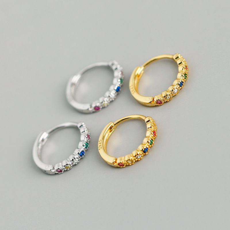 Mixed color zircon copper earrings wholesale Nihaojewelrypicture1