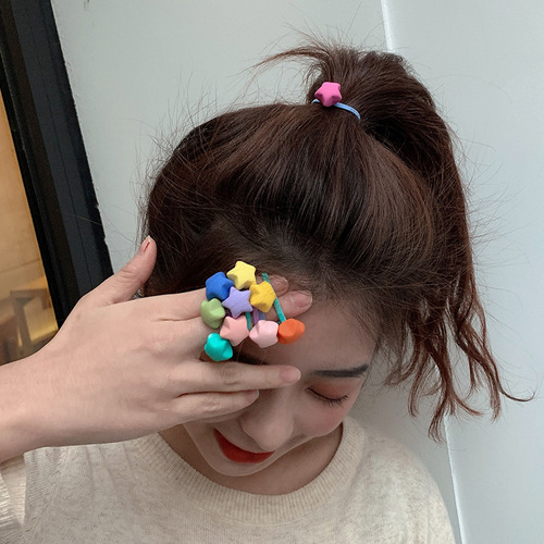 Boxed Korean girl's headband small rubber band baby cute candy color hair accessories high elastic hair rope children's hair band