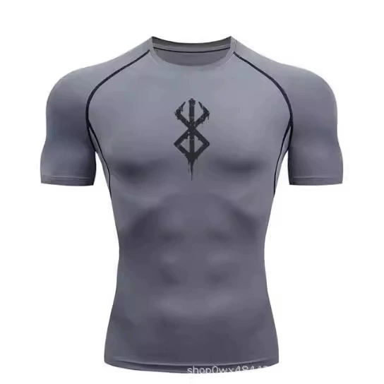 Мужская облегающая футболка Fitness 2023 Super Hero, быстросохнущие трансграничные производители продают высокоэластичные спортивные топы, впитывающие