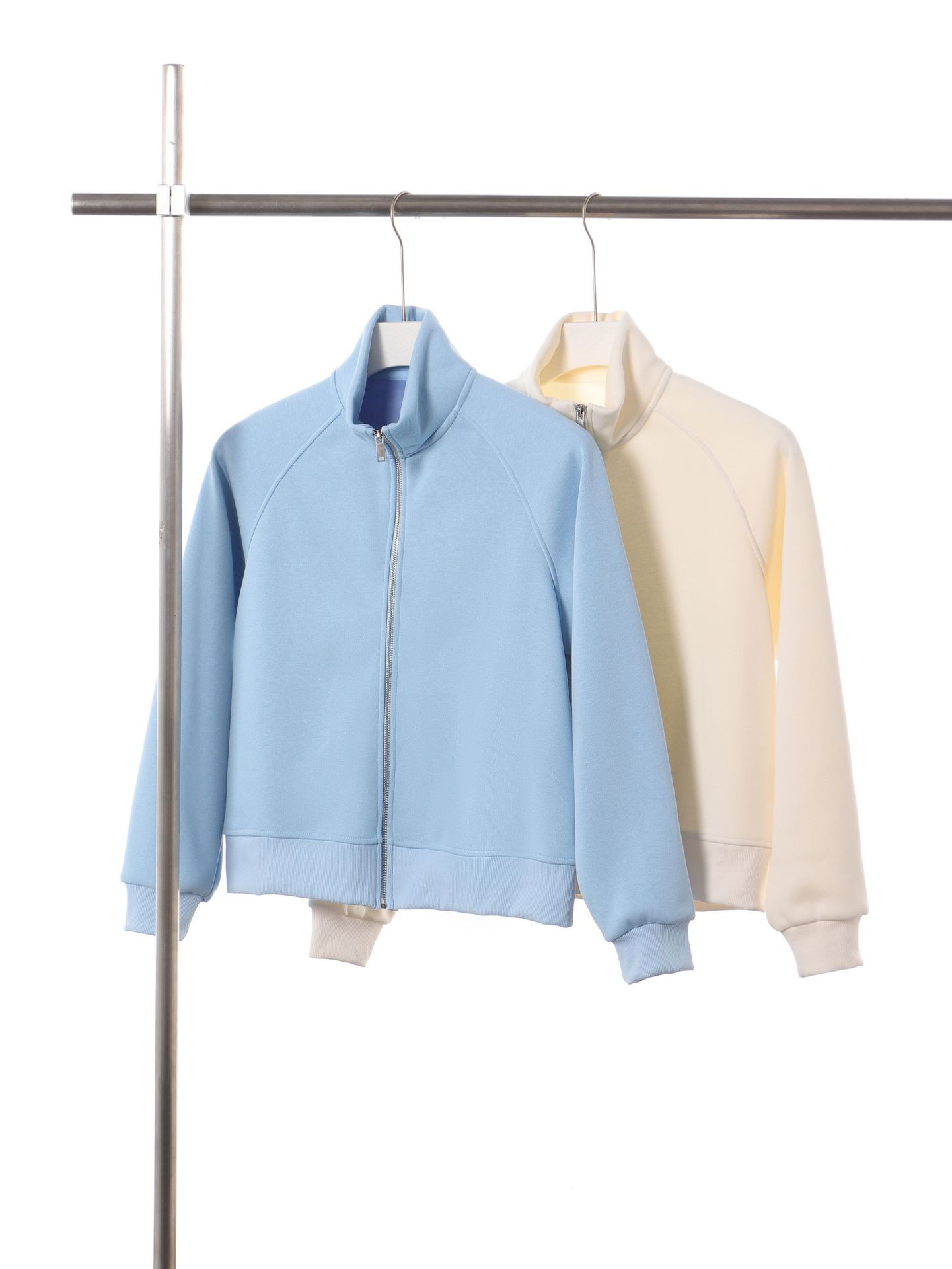 Otoño y invierno pesado 420g algodón isla de color sólido con cremallera de cuello corto chaqueta de moda de mujer con camisa suelta cálida de lana