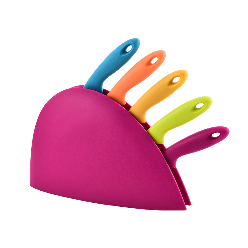 Juego de 6 piezas de asiento de color púrpura, mango de caparazón de tortuga