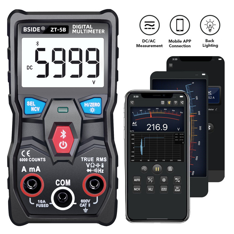 BSIDE ZT-5B数字万用表智能蓝牙6000字自动量程手持万能表多用表