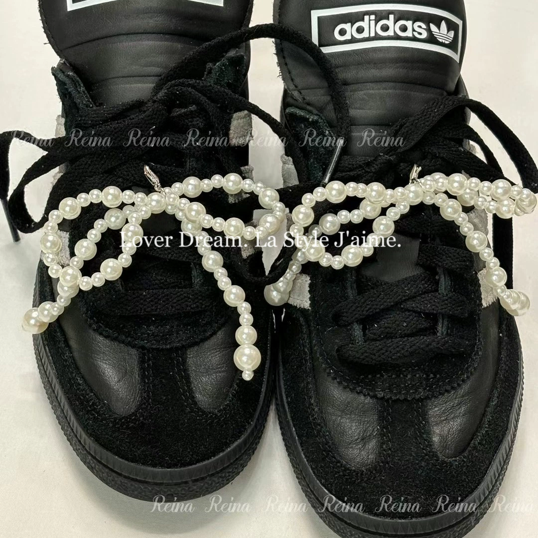 Small footwear buckle pearl with bow, universal accessories, accessory, flowered, Chanel style