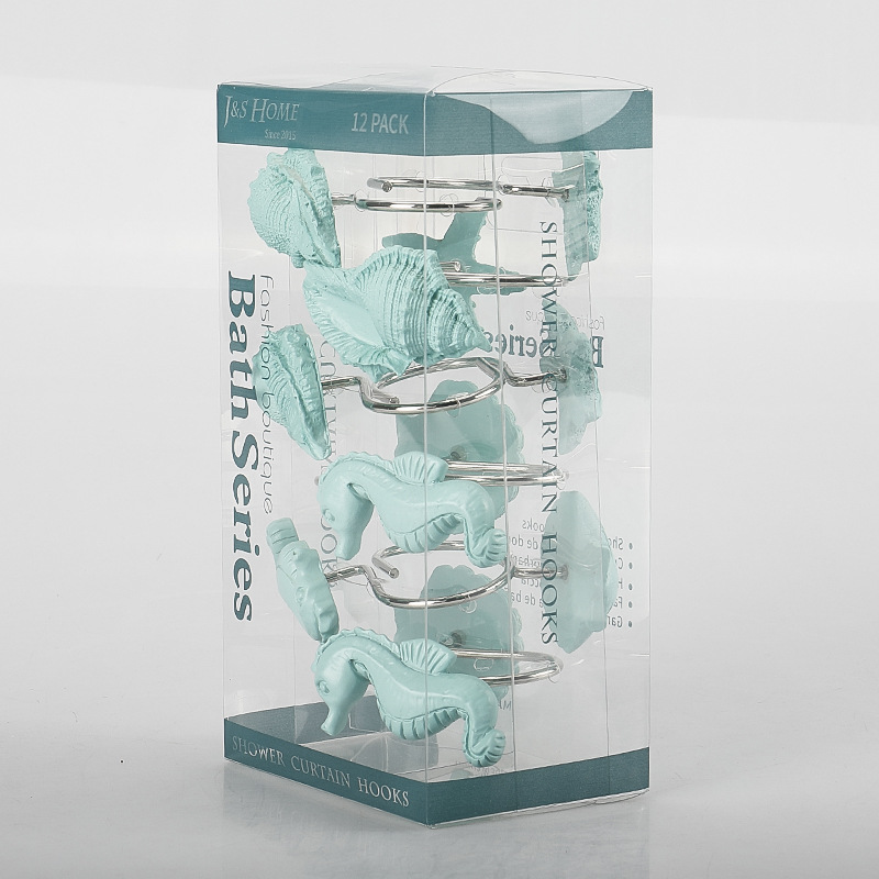 Cortina de ducha de resina hebilla de baño 12 piezas C-tipo gancho abierto cortina hebilla colgante anillo cortina partición puerta cortina Accesorios