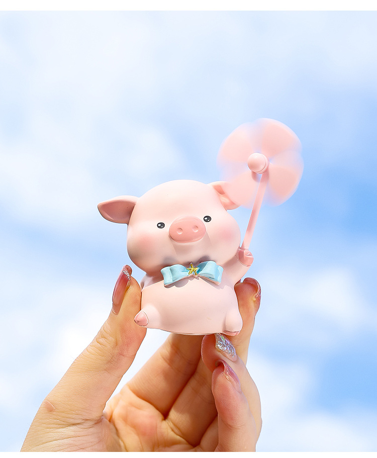 Net red car cute windmill park electric ornaments creative resin doll spinning windmill decorations