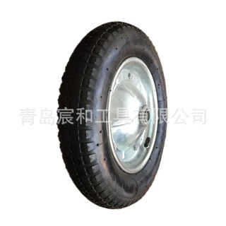 3.25-8 13寸充气轮带车轴工具车手推车橡胶轮 外贸欧美市场都可用