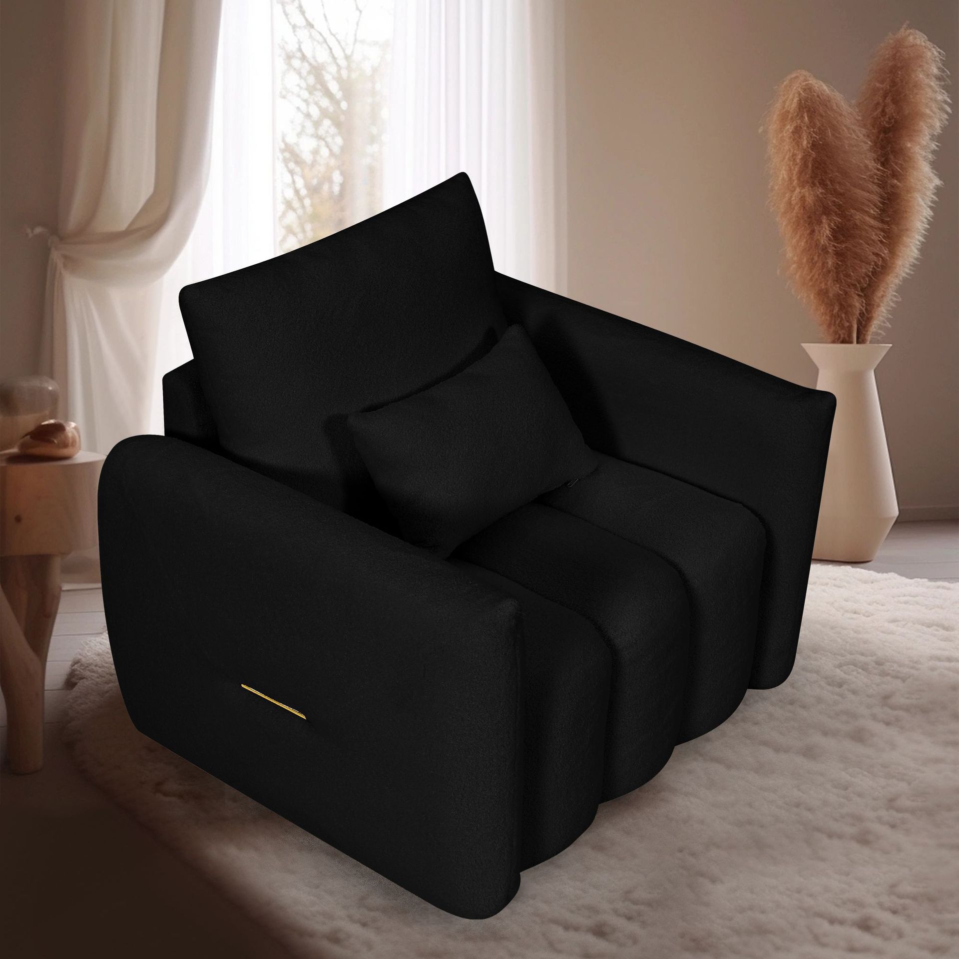 Sofá de tela de estilo italiano, sala de estar, apartamento pequeño, sofá recto de terciopelo para bebés, casa de alquiler, sofá de cuero con patas de gato image 4