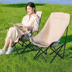 ムーンチェア アウトドア折りたたみ椅子 キャンプチェア ピクニックチェア ハイバックリクライニングチェア ビーチチェア ハイバック アウトドアレジャー