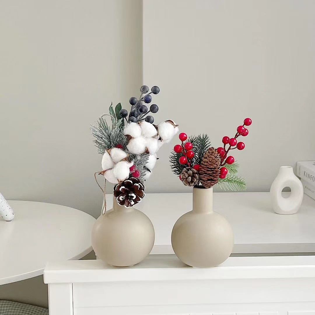 Vaso de cerámica de viento tranquilo flor seca flor de sala de estar decoración decorativa decoración de la mesa de comedor floral