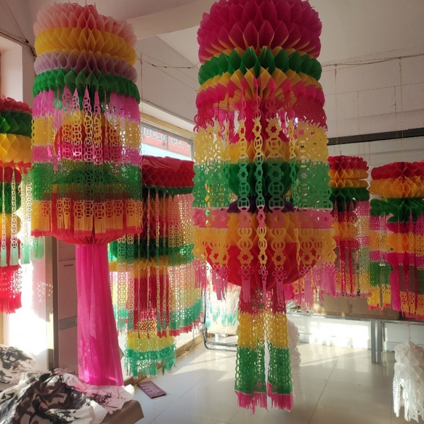 Qingming Festival hanging flowers paper flowers Qingming Festival…