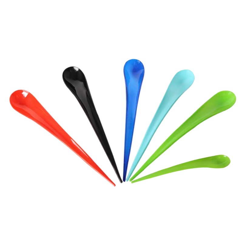 Disposable Ice Cream Spoon Water Drop Spoon Thickened Arc Fried Yogurt Spoon light green CY-S09 Independent Shaped Spoon