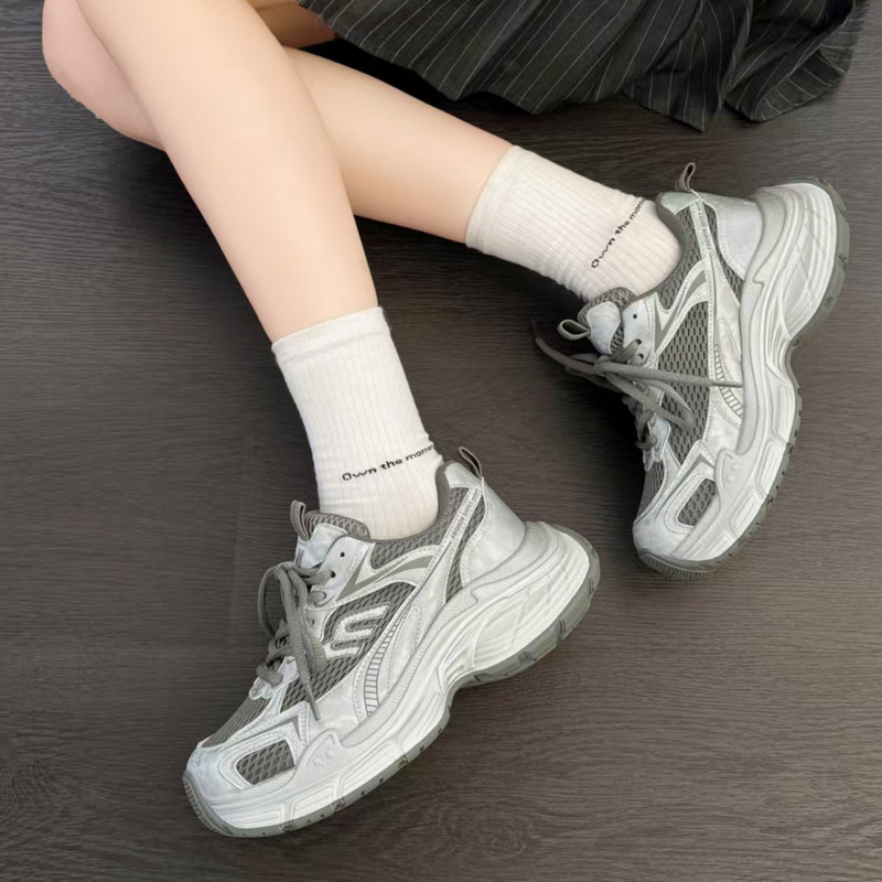 真皮厚底老爹鞋女2025春夏新款韩版透气百搭轻便防滑休闲运动鞋潮|undefined