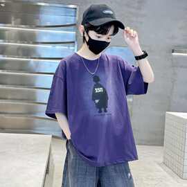 童装男童短袖t恤纯棉夏季新款儿童宝宝半袖上衣中大童卡通套头衫