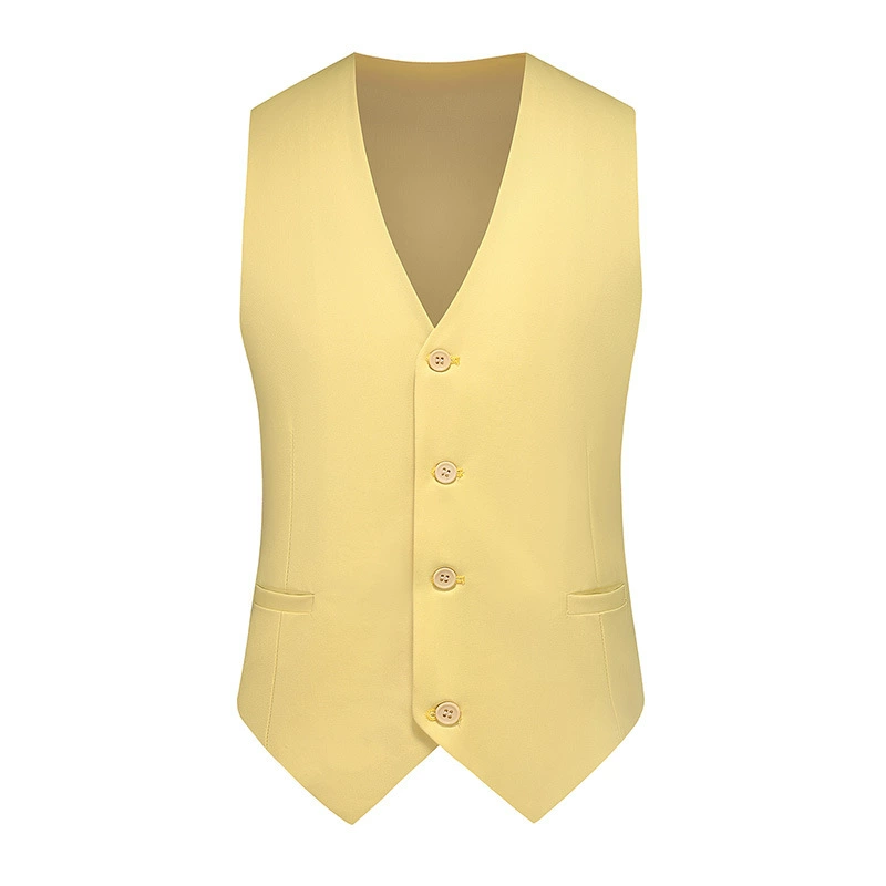 2023 Внешняя торговля Мужской Новый однотонный Приталенный жилет для костюма, модный мужской деловой Повседневный жилет для костюма