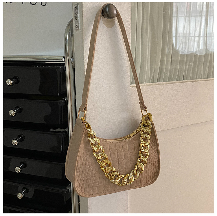 Nuevo color sólido serpentina bolsa de cadena bolso de las mujeres 2024 Moda bolso de hombro elegante moda axila bolsa