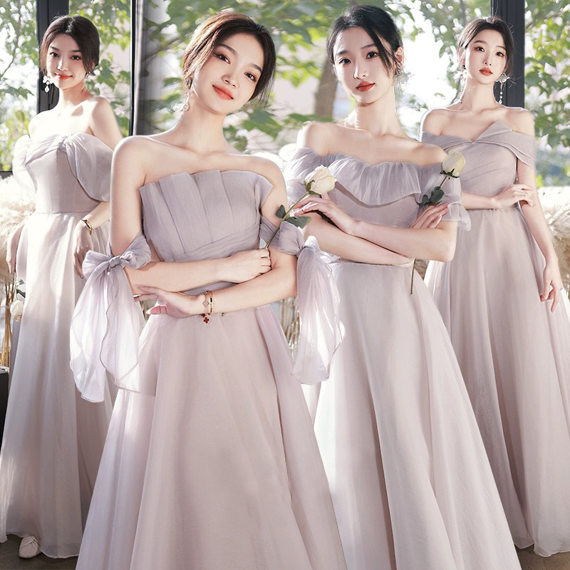 Bridesmaid Dress Women's 2025 New Purple Fairy Style Girlfriend Sister Group Adult Ceremony Evening Dress Light Luxury Niche High-end Dress Bridesmaid Dress Women's 2025 New Purple Fairy Style Girlfriend Sister Group Adult Ceremony Evening Dress Light Luxury Niche High-end Dress