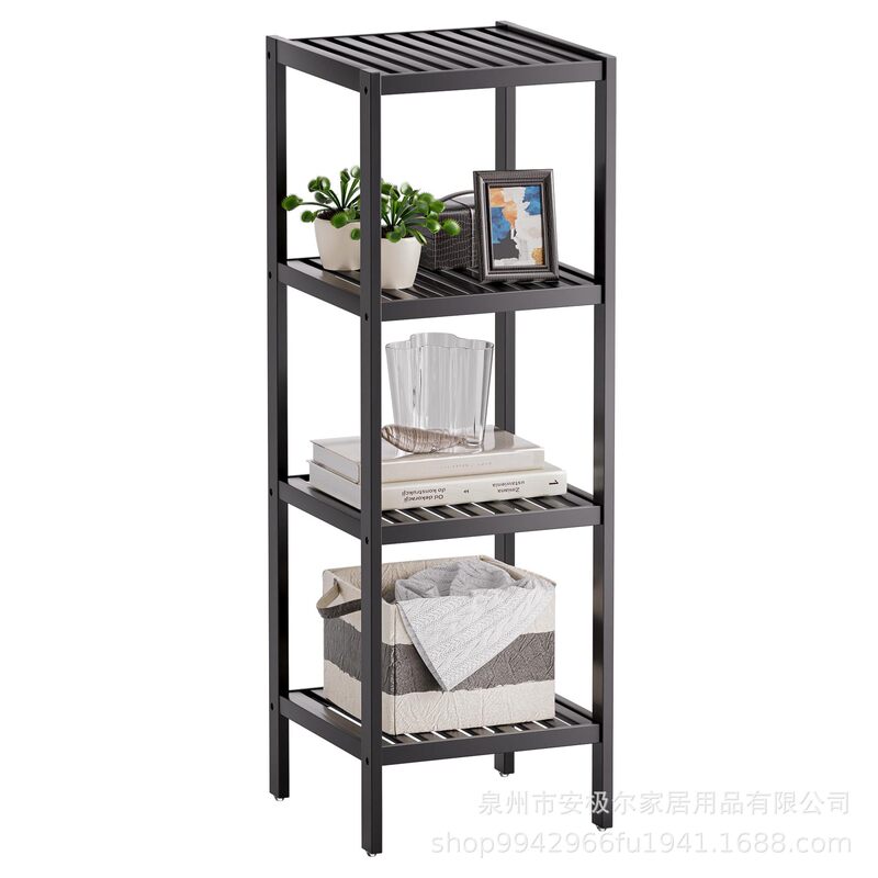 4-Layer Bamboo Storage Rack Bathroom Storage Rack Living Room Bedroom Kitchen Multi-Functional Storage Rack Unit Storage Rack