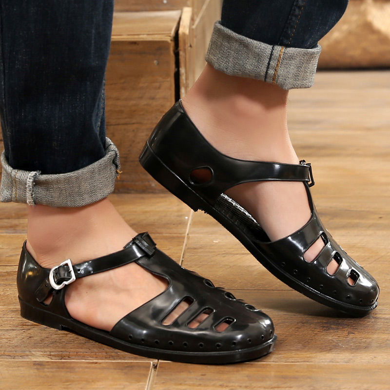 Cross-Border men's sandals foreign trade Roman closed toe fashion men's sandals retro Vietnam nostalgic old-fashioned plastic breathable shoes