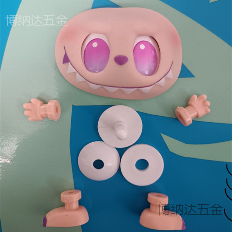搪胶脸手脚配件毛绒公仔盲盒手半成品手脚卡扣彩盒动物