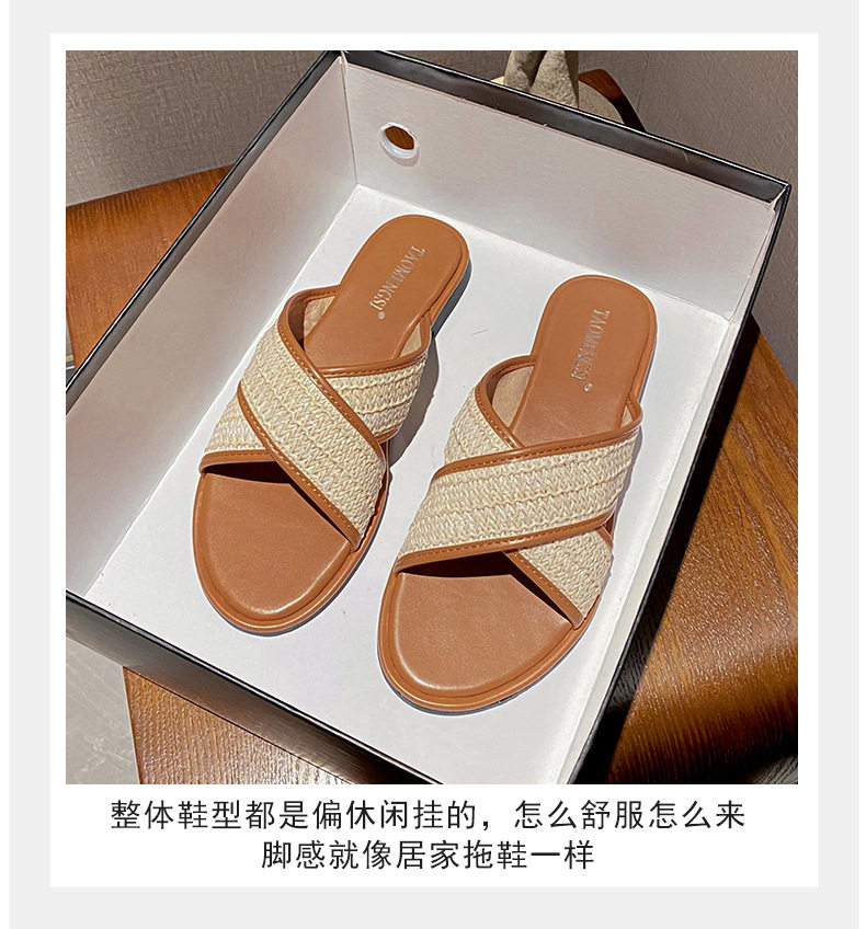 Dép sandal nữ quai chéo mũi tròn hở ngón đế dày phối màu, đế cao 3 cm — Màu Mơ (Dép lê), Màu Mơ (dép), Màu nâu (dép), Màu đen (dép) chi tiết 10