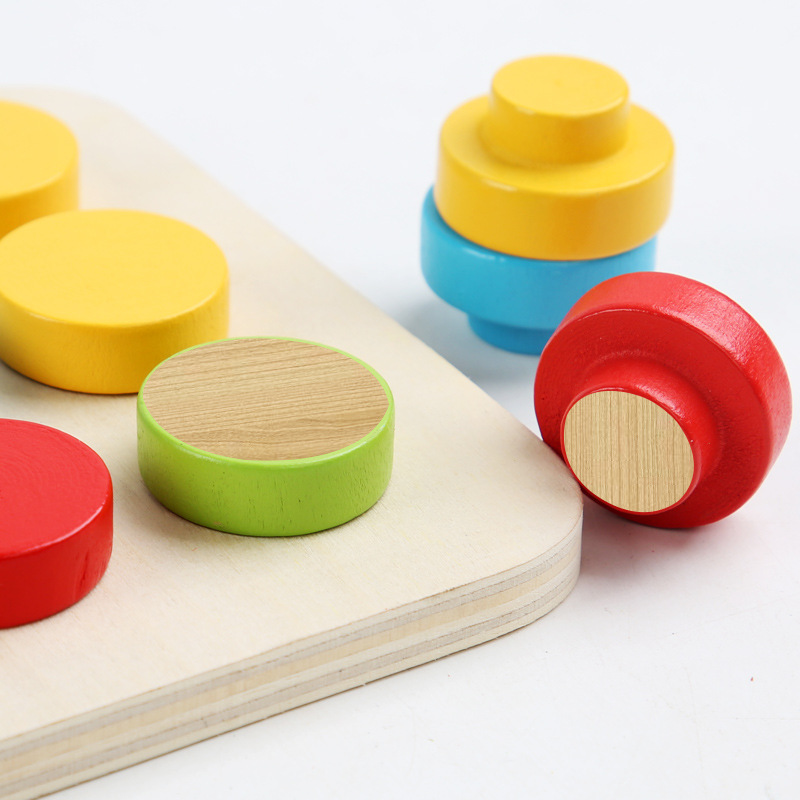 Gránulos grandes de madera transfronterizos rompecabezas creativo de clavos de hongos juguetes educativos inteligencia para niños rompecabezas grandes juguetes digitales