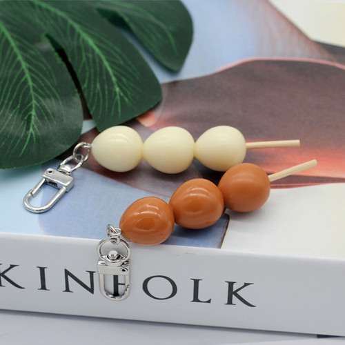 Fun simulated food PVC oden food pendant bag pendant creative gift accessories key ring buckle