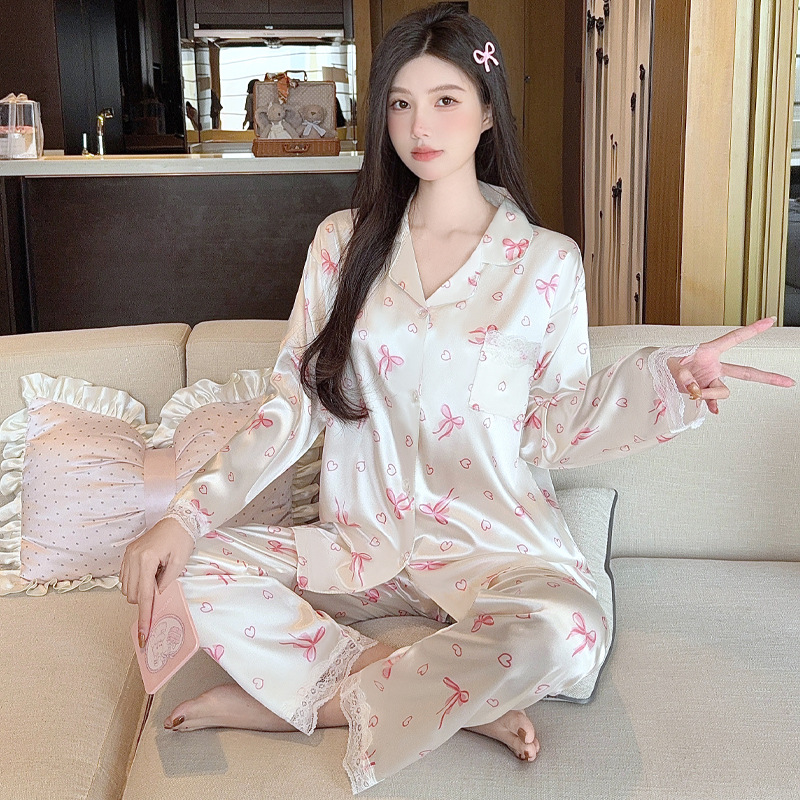 lace silk long-sleeve