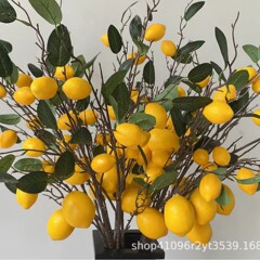 模造レモンの枝、レモンの実、家庭用リビングルーム、寝室、フルーツ装飾植物、レモンをテーマにした装飾