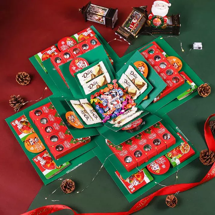 跨境新款Surprise Explosion Gift Box Kit圣诞惊喜爆炸礼盒套装
