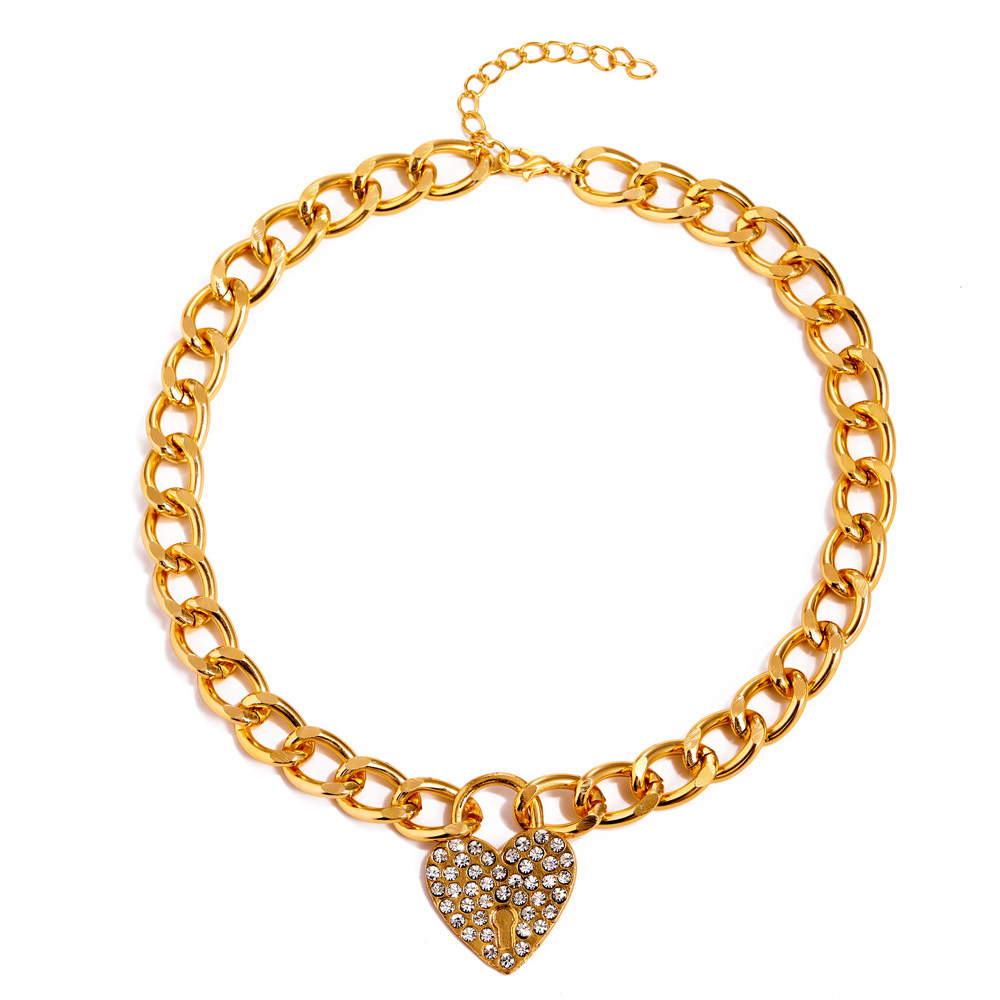 Diamod ilaid love collarboe chai, iche temperamet, peach heart pedat ecklace, persoalized fashio sweater_voghion.com